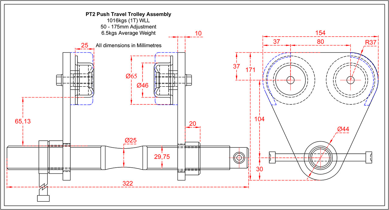 Push travel beam trolley Fig 10.1